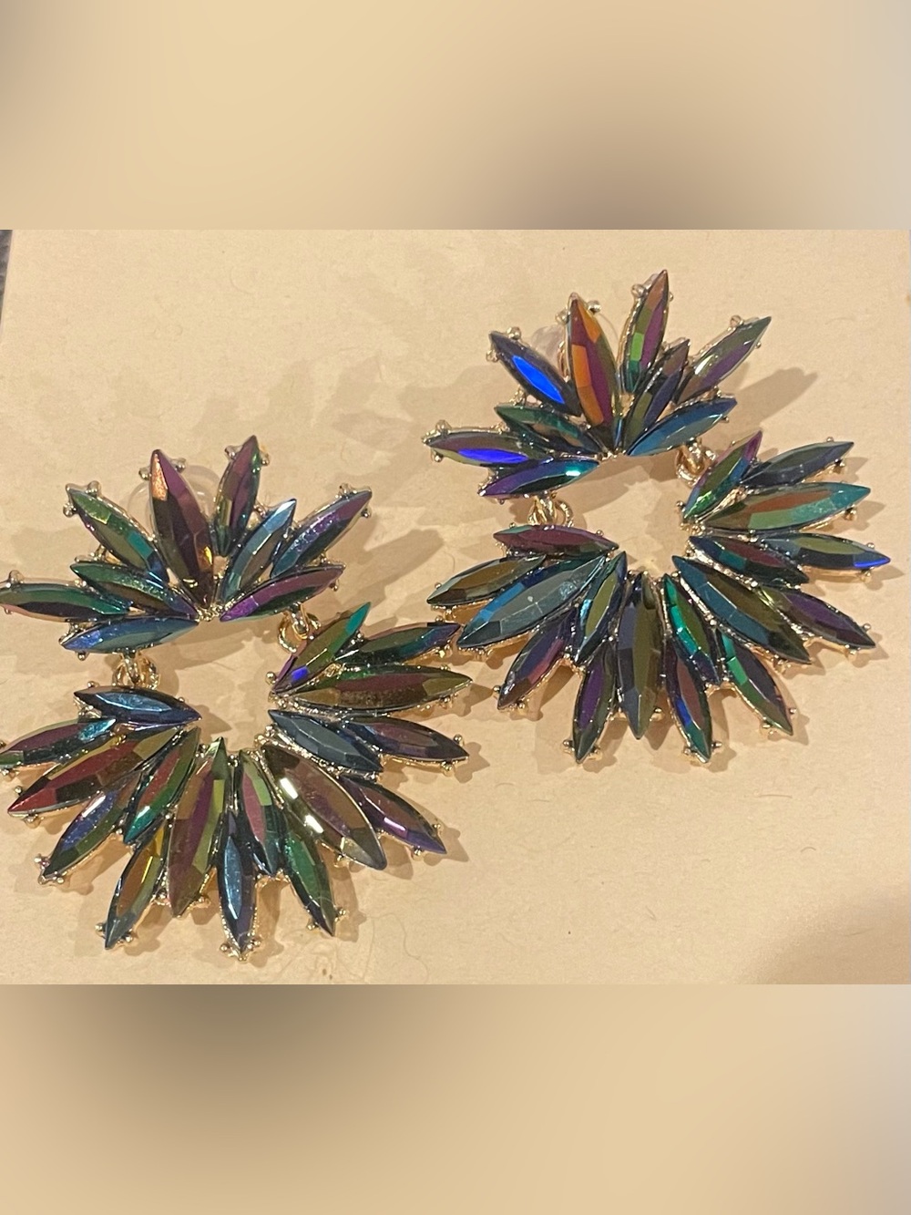 Iridescent Multi-Stone Statement Earrings - Women Jewelry -Stunning!